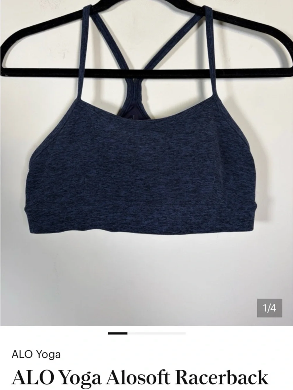 ALO Yoga Navy Alosoft Strappy Racerback Bralette